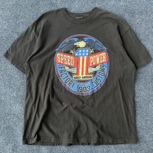Harley-Davidson Shirt Mens Extra Large Black Speed Power Eagle Dealer Graphic